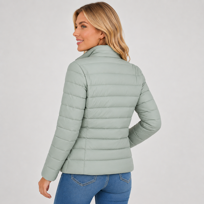 Montviro | Women's Lightweight Puffer Jacket - Warm High Neck Zip Front