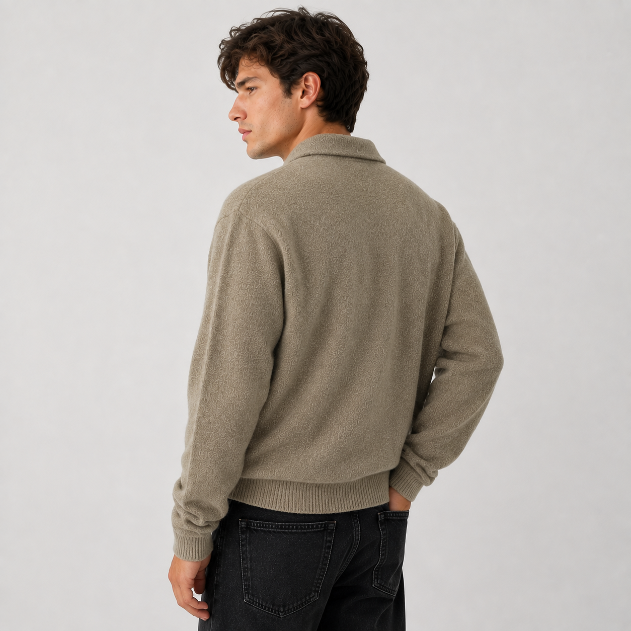 Montviro | Men's Polo Sweater Knit Long Sleeve Comfort Regular Fit
