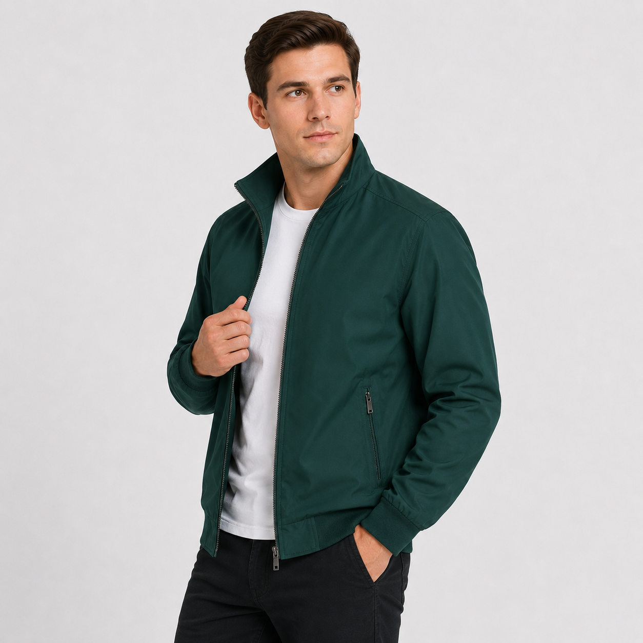 Montviro | Men's Lightweight Autumn Jacket – Zip-Up Stand Collar