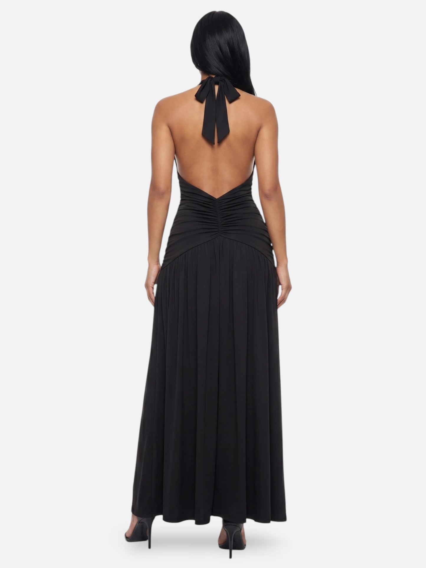 Montviro | Women’s Halter Maxi Dress – Elegant Split Detail