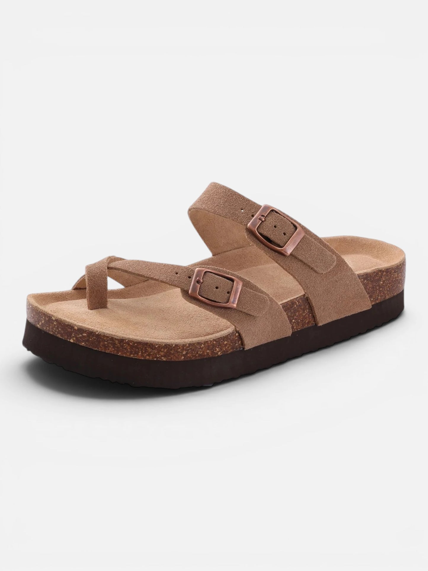 Montviro | Women’s Double Buckle Cork Sandals – Everyday Comfort Style