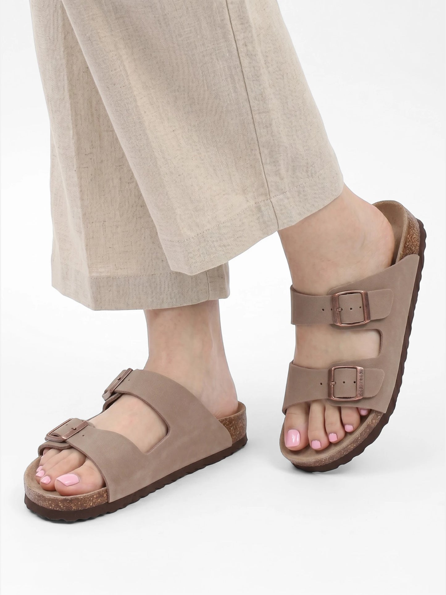 Montviro | Women’s Double Buckle Cork Sandals – Everyday Comfort Style