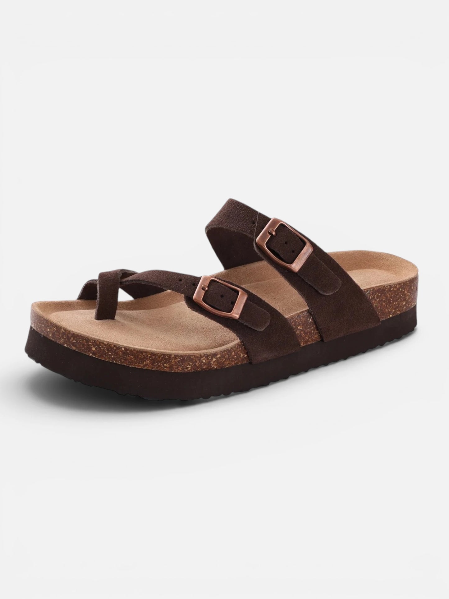 Montviro | Women’s Double Buckle Cork Sandals – Everyday Comfort Style