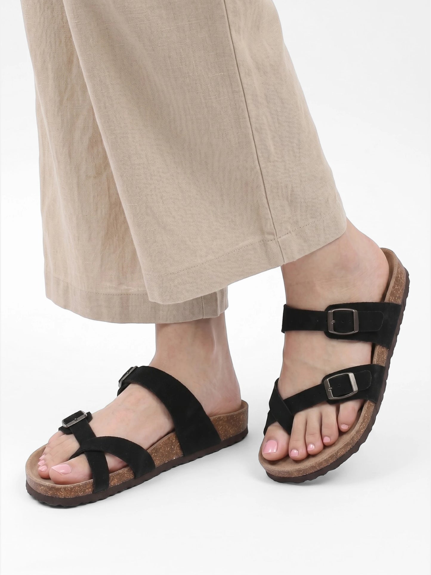 Montviro | Women’s Double Buckle Cork Sandals – Everyday Comfort Style