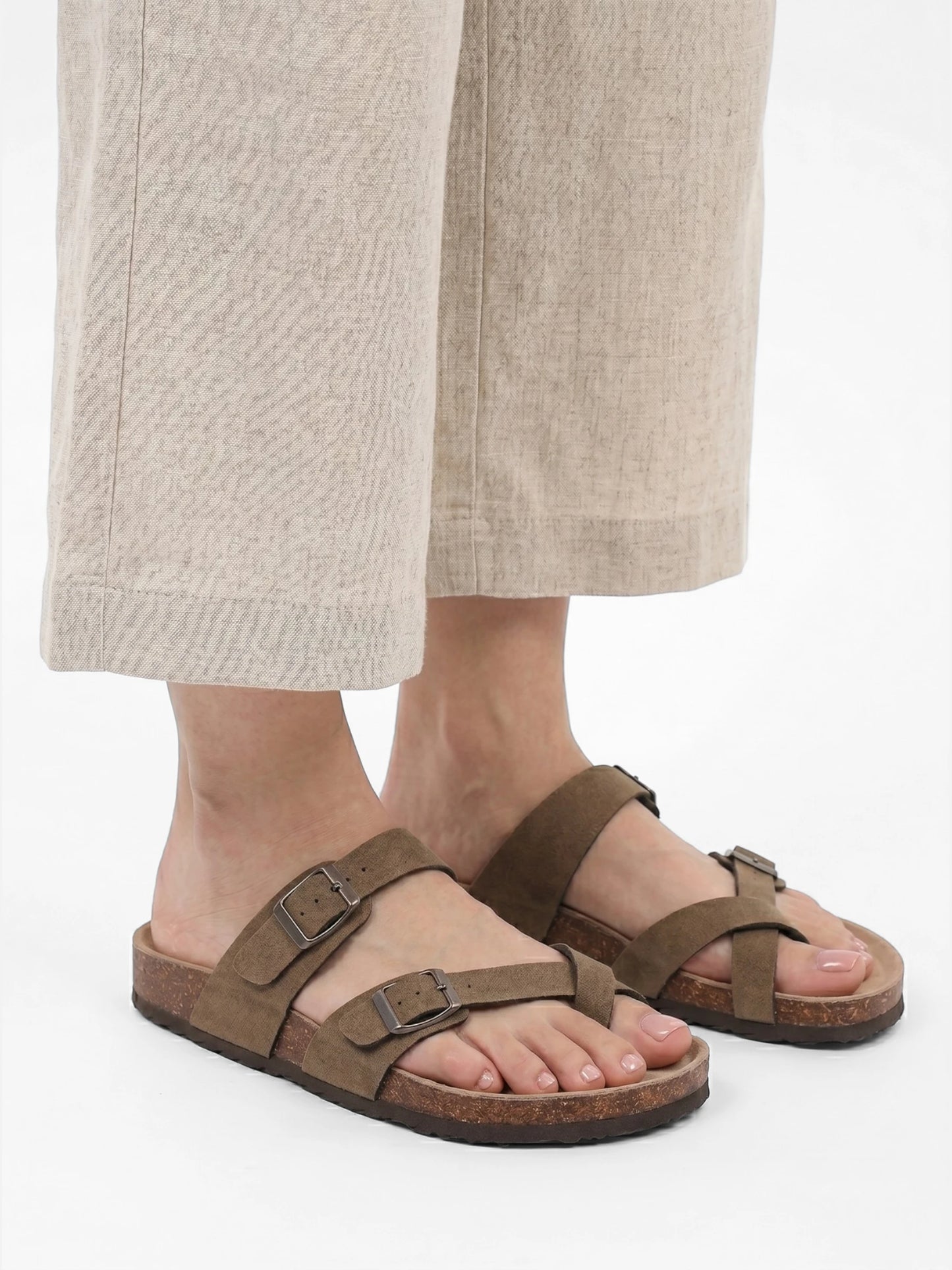Montviro | Women’s Double Buckle Cork Sandals – Everyday Comfort Style