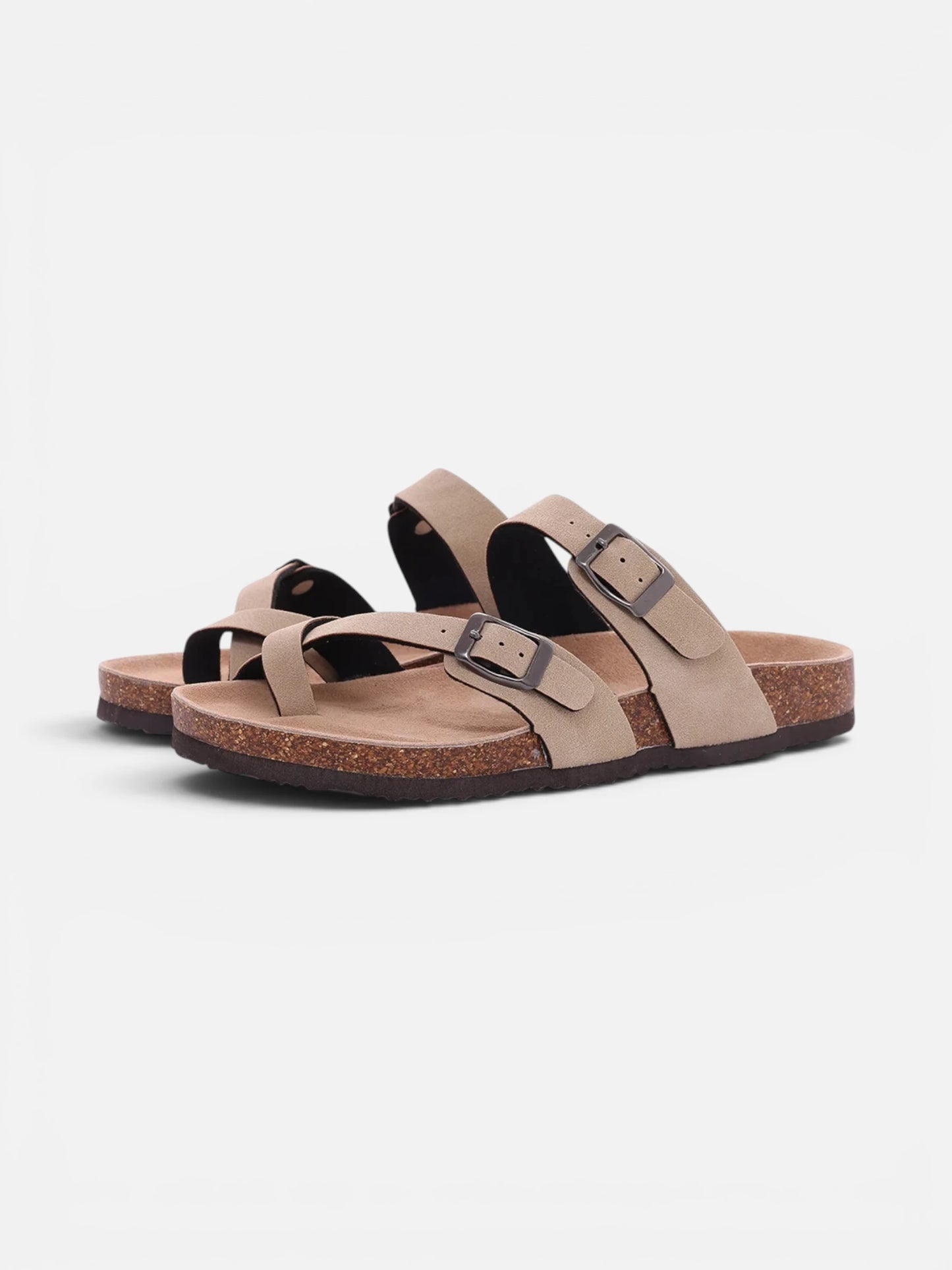 Montviro | Women’s Double Buckle Cork Sandals – Everyday Comfort Style