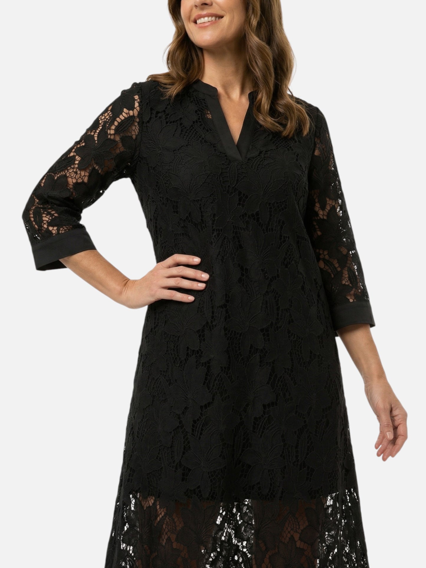 Montviro | Women’s Embroidered Midi Dress – Lace Detail Elegance