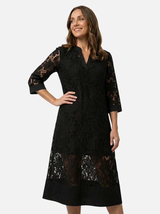 Montviro | Women’s Embroidered Midi Dress – Lace Detail Elegance