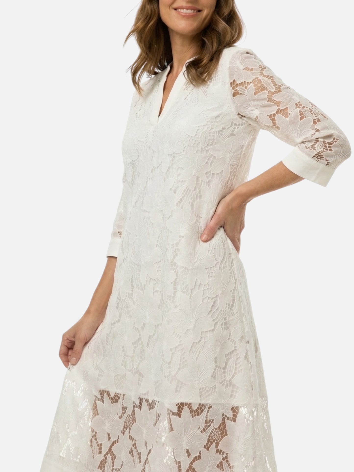 Montviro | Women’s Embroidered Midi Dress – Lace Detail Elegance