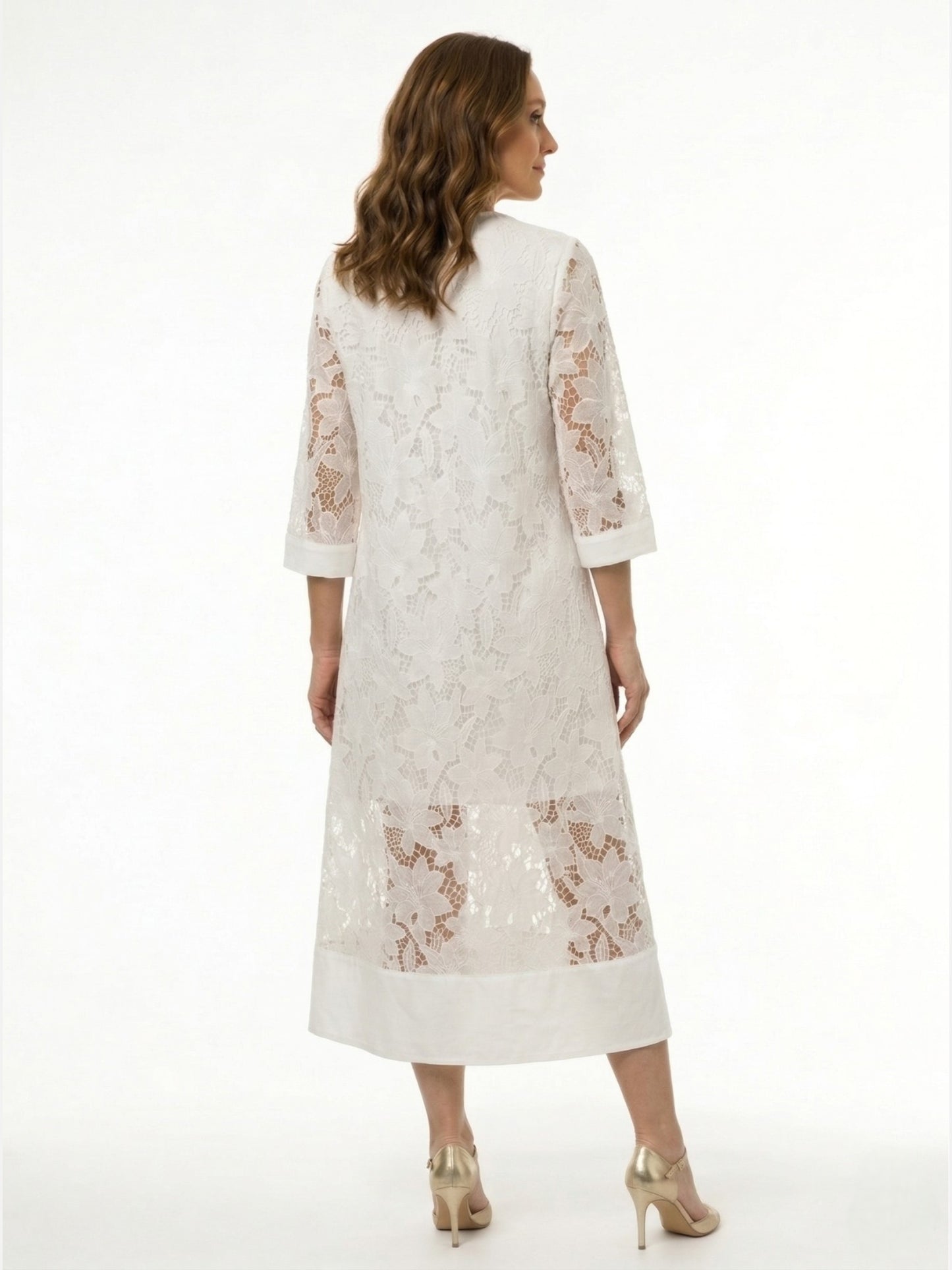 Montviro | Women’s Embroidered Midi Dress – Lace Detail Elegance