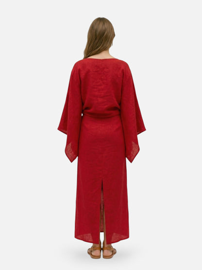 Montviro | Women’s Kimono Midi Dress – Minimalist Draped Silhouette
