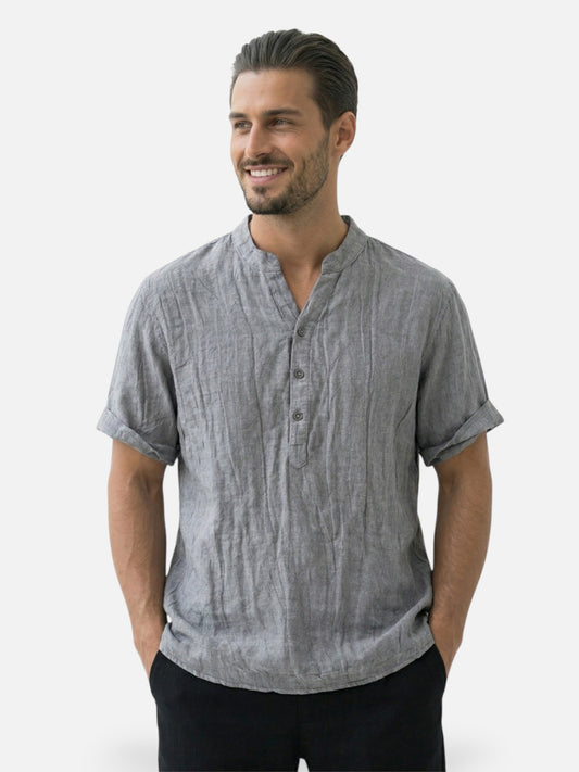 Montviro | Men’s Mandarin Collar Shirt – Casual Refined Style