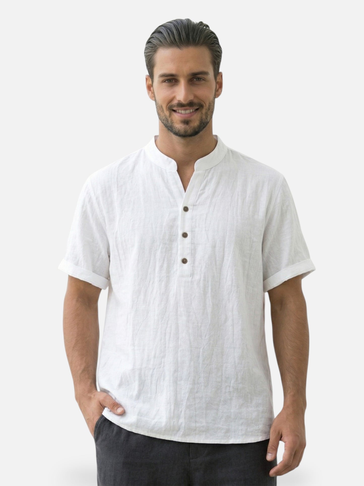Montviro | Men’s Mandarin Collar Shirt – Casual Refined Style