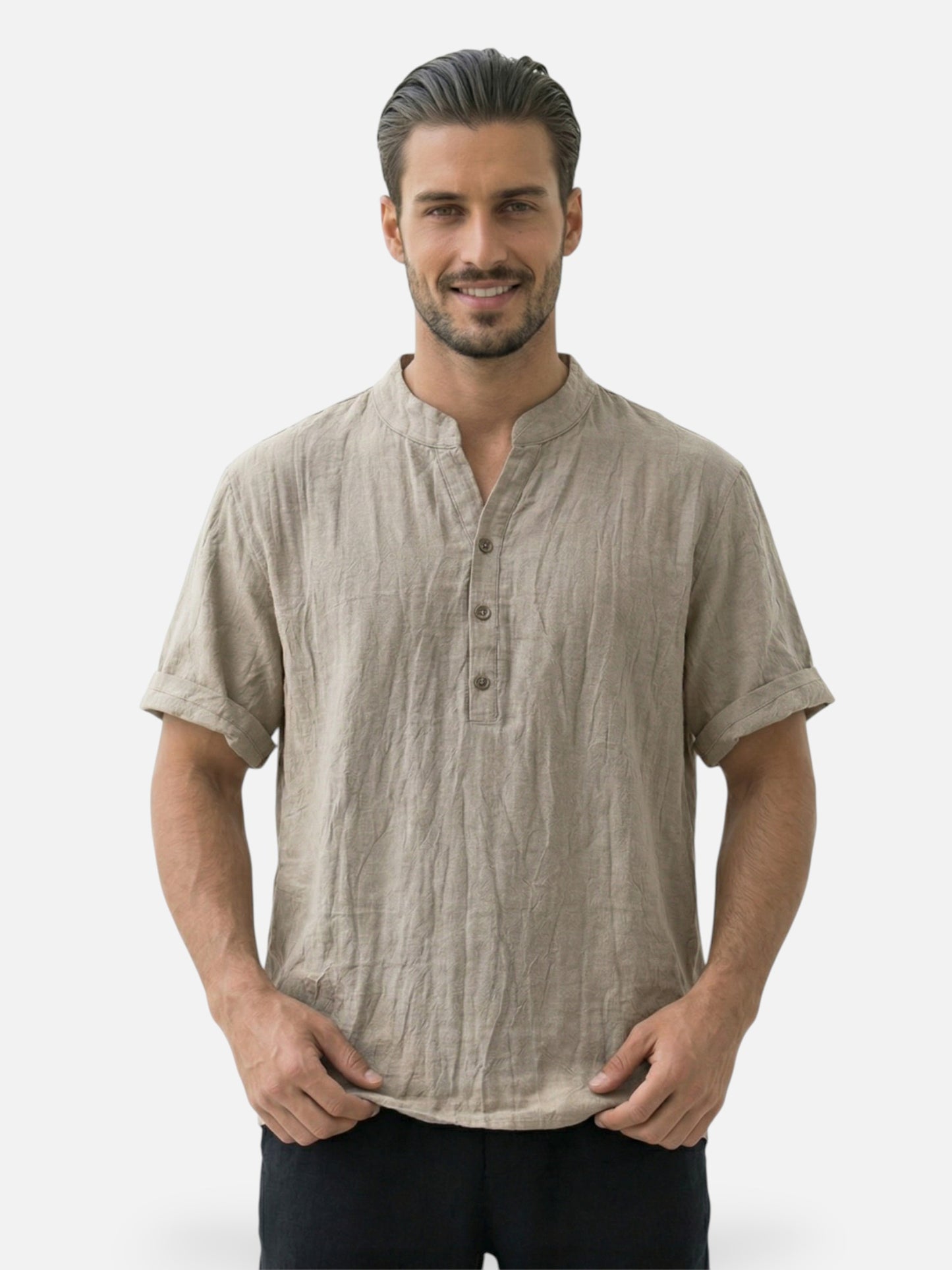Montviro | Men’s Mandarin Collar Shirt – Casual Refined Style