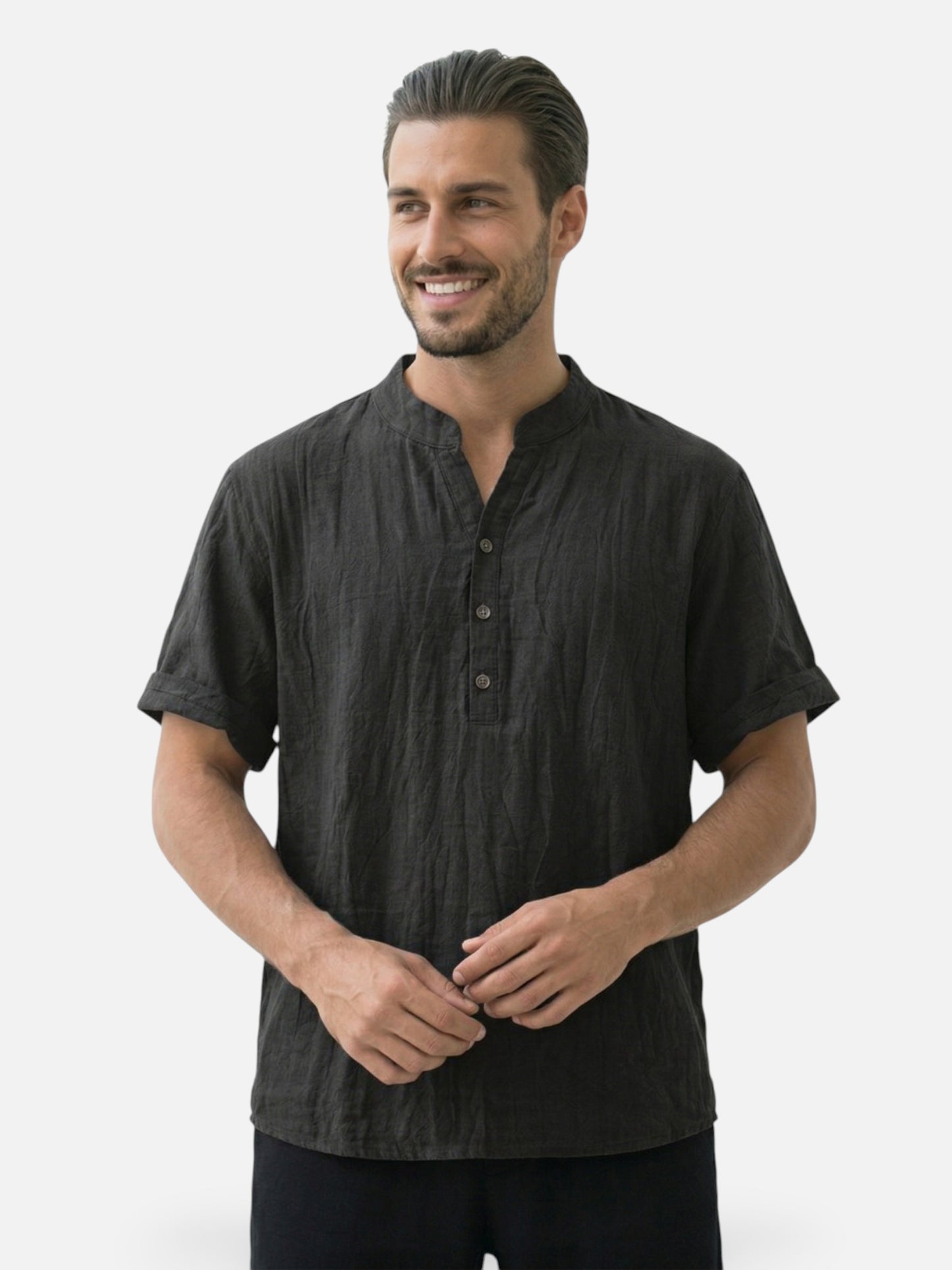Montviro | Men’s Mandarin Collar Shirt – Casual Refined Style