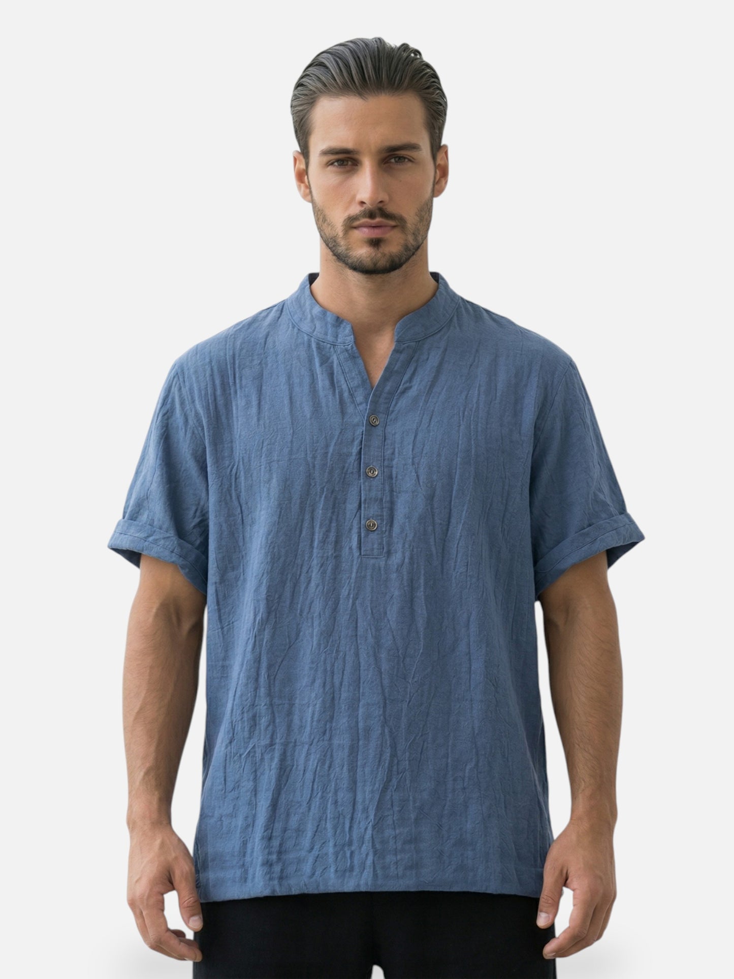 Montviro | Men’s Mandarin Collar Shirt – Casual Refined Style