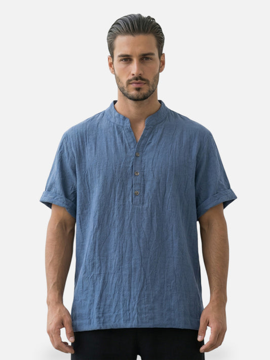 Montviro | Men’s Mandarin Collar Shirt – Casual Refined Style