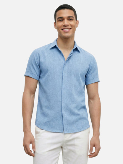Montviro | Men’s Short Sleeve Shirt – Linen Blend Elegance