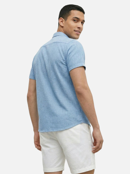 Montviro | Men’s Short Sleeve Shirt – Linen Blend Elegance