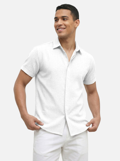 Montviro | Men’s Short Sleeve Shirt – Linen Blend Elegance