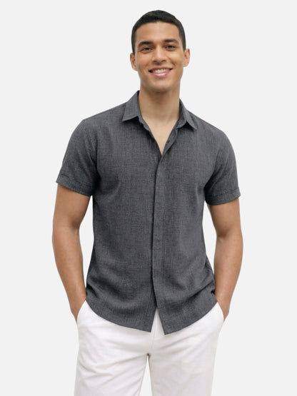 Montviro | Men’s Short Sleeve Shirt – Linen Blend Elegance
