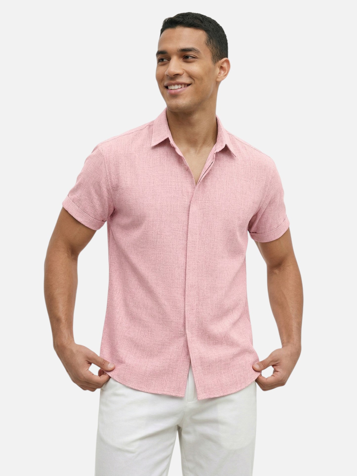 Montviro | Men’s Short Sleeve Shirt – Linen Blend Elegance