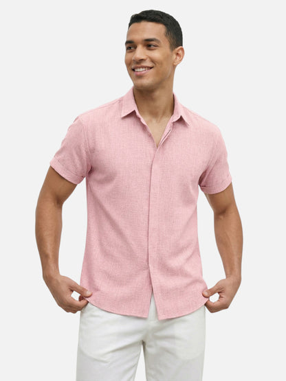 Montviro | Men’s Short Sleeve Shirt – Linen Blend Elegance