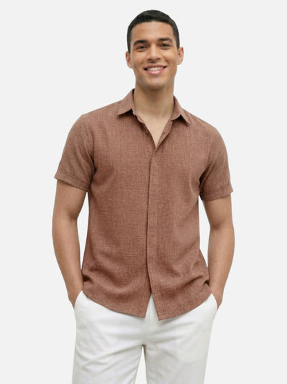 Montviro | Men’s Short Sleeve Shirt – Linen Blend Elegance