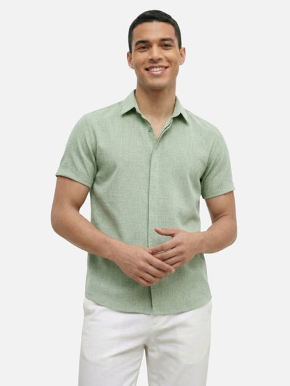 Montviro | Men’s Short Sleeve Shirt – Linen Blend Elegance