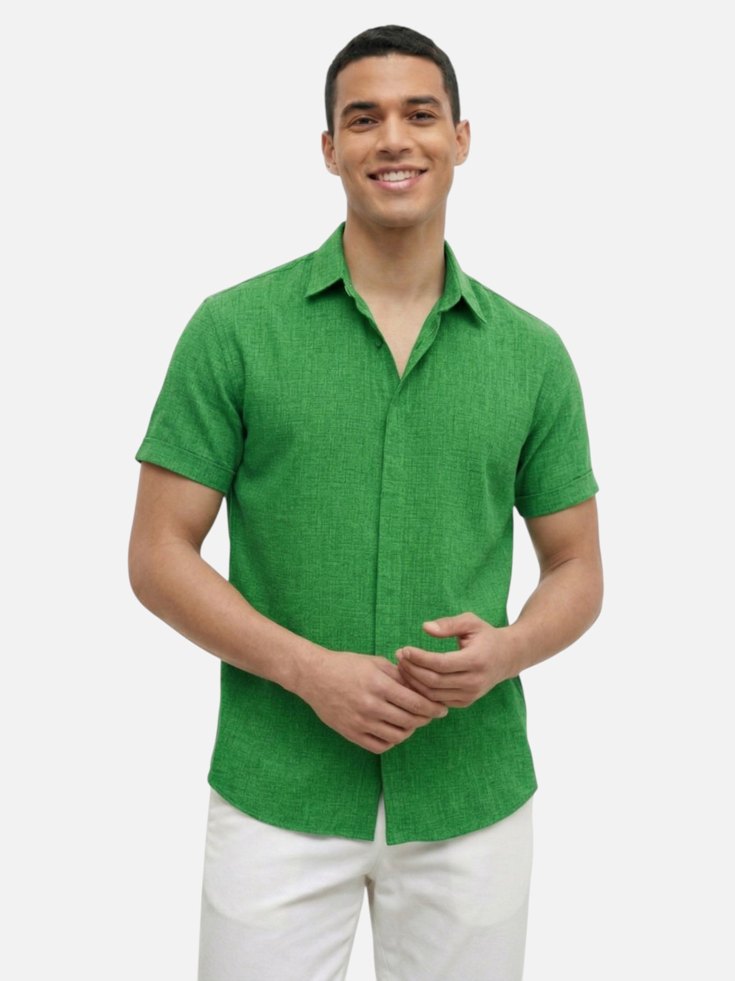 Montviro | Men’s Short Sleeve Shirt – Linen Blend Elegance