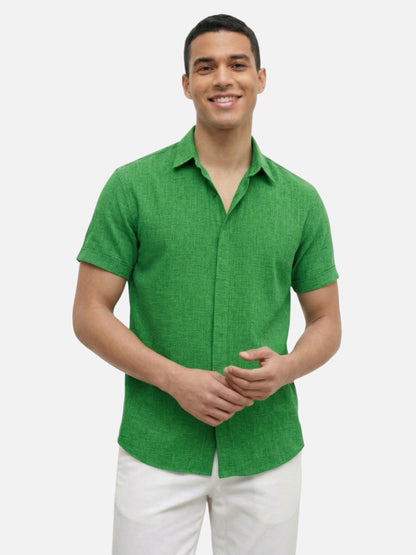 Montviro | Men’s Short Sleeve Shirt – Linen Blend Elegance