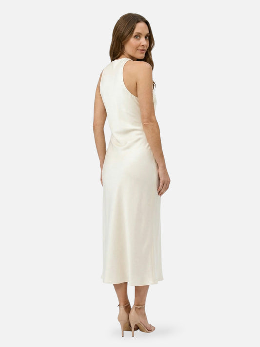 Montviro | Women’s Ruched Midi Dress – Refined Minimal Silhouette