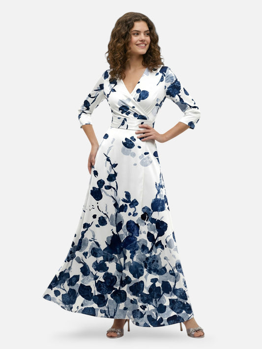Montviro | Women’s Floral Wrap Maxi Dress – Elegant Silhouette