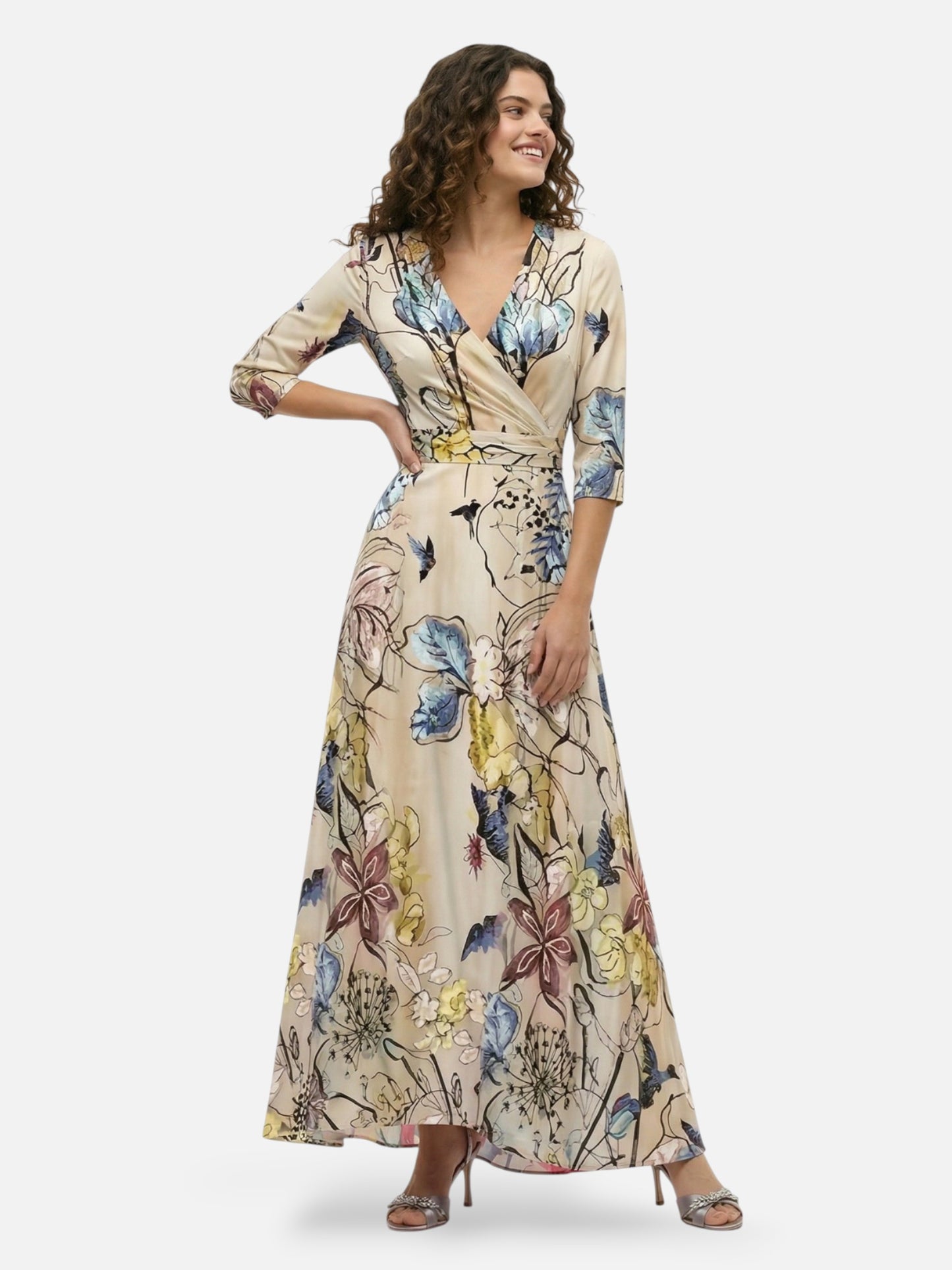 Montviro | Women’s Floral Wrap Maxi Dress – Elegant Silhouette