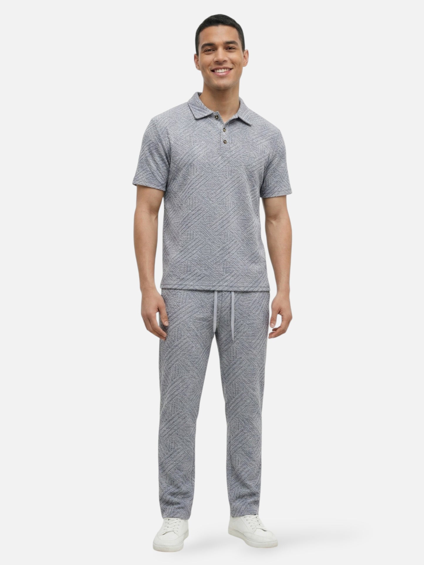 Montviro | Men’s Geometric Polo Set – Refined Co-Ord Style