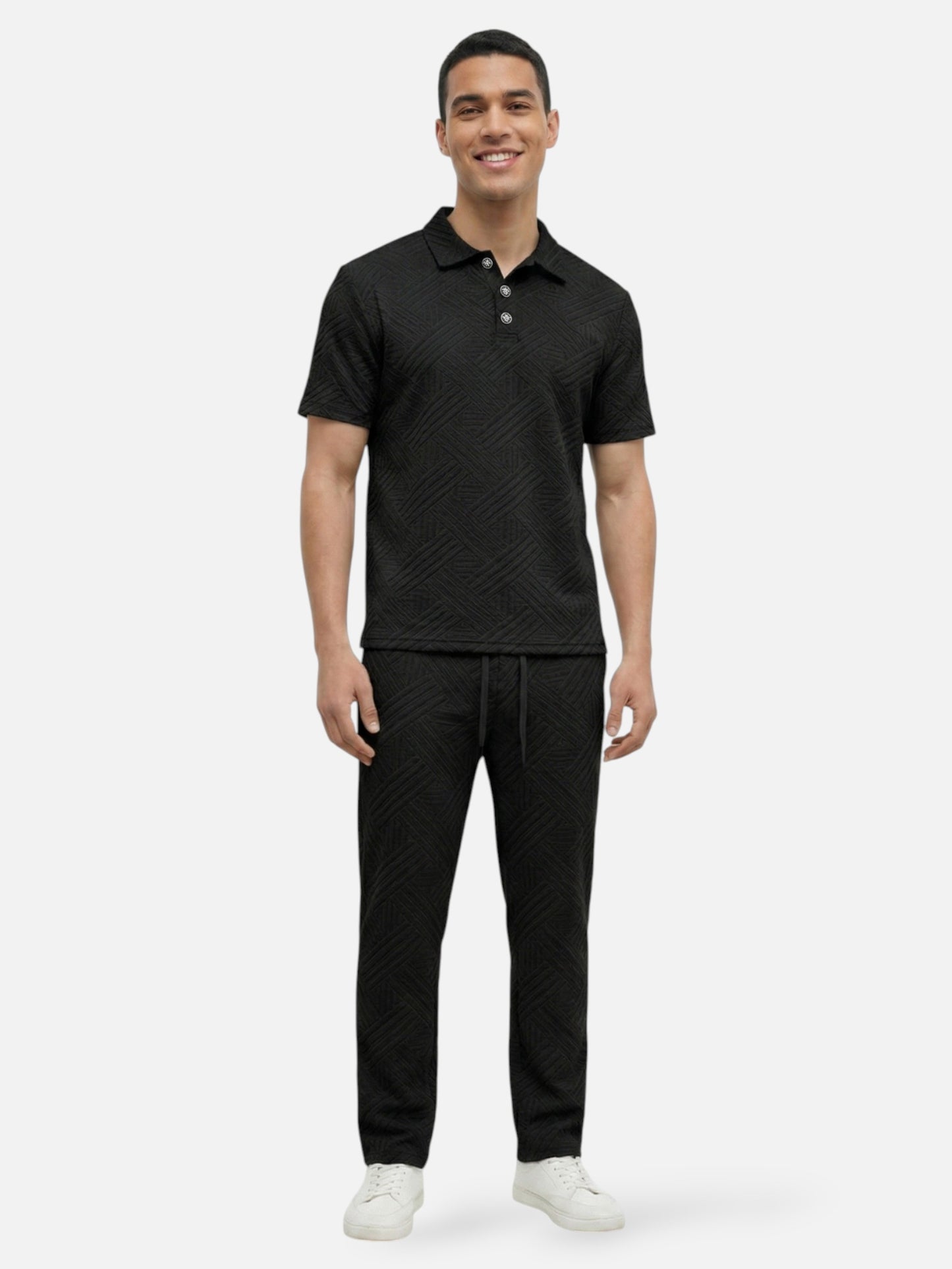 Montviro | Men’s Geometric Polo Set – Refined Co-Ord Style