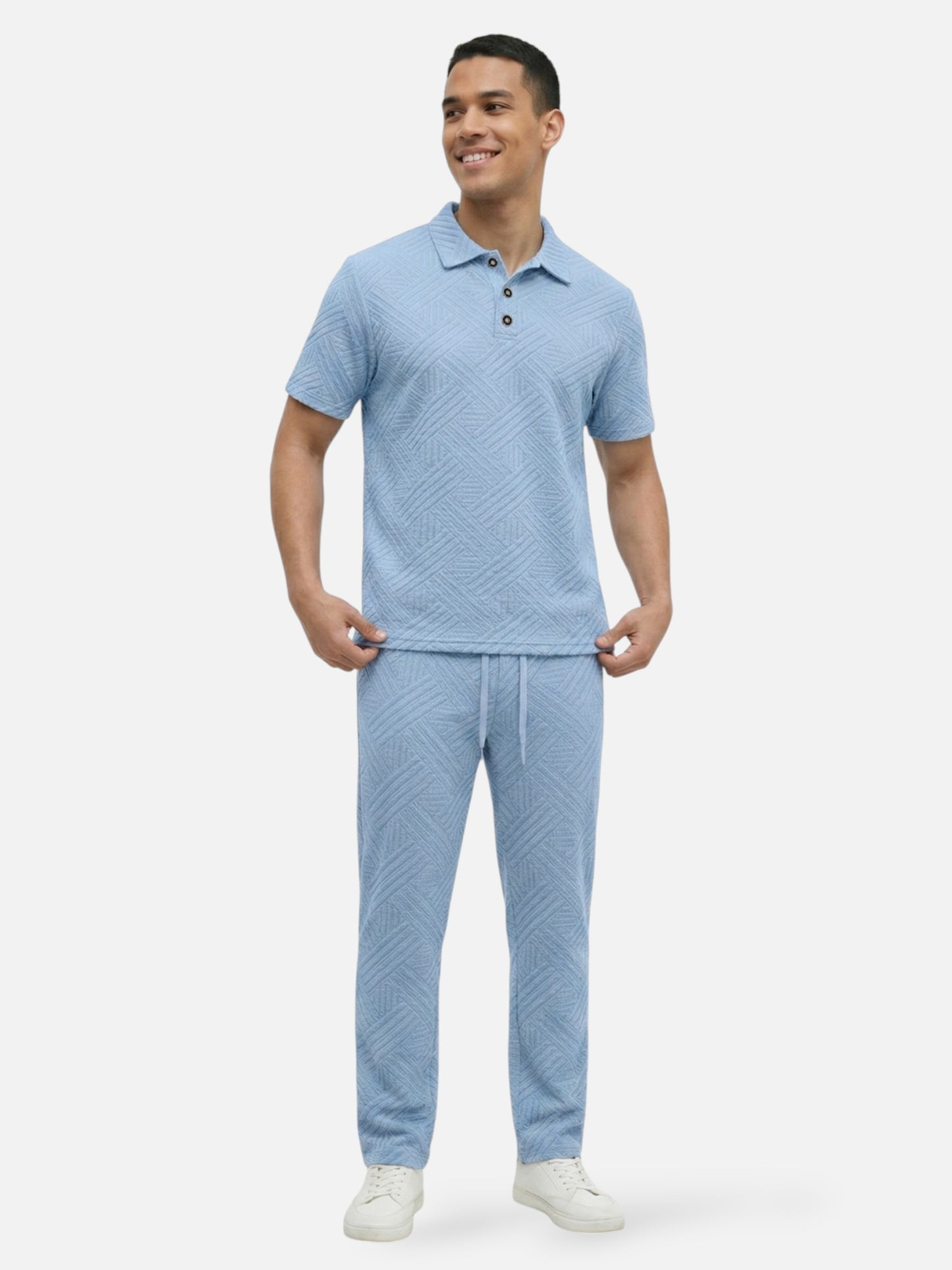 Montviro | Men’s Geometric Polo Set – Refined Co-Ord Style