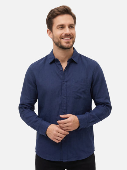 Montviro | Men’s Long Sleeve Shirt – Breathable Linen Style