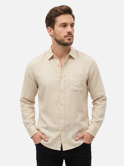Montviro | Men’s Long Sleeve Shirt – Breathable Linen Style