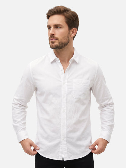 Montviro | Men’s Long Sleeve Shirt – Breathable Linen Style
