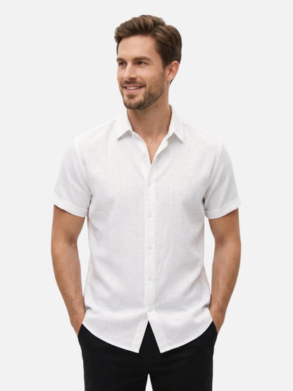 Montviro | Men’s Short Sleeve Shirt – Breathable Linen Style