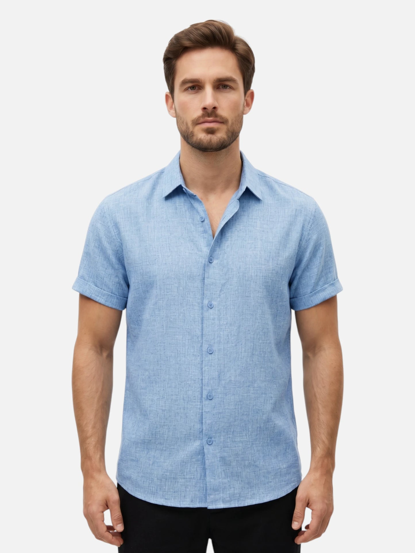 Montviro | Men’s Short Sleeve Shirt – Breathable Linen Style