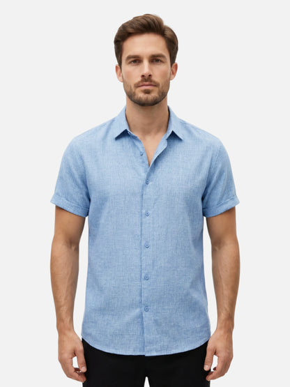 Montviro | Men’s Short Sleeve Shirt – Breathable Linen Style