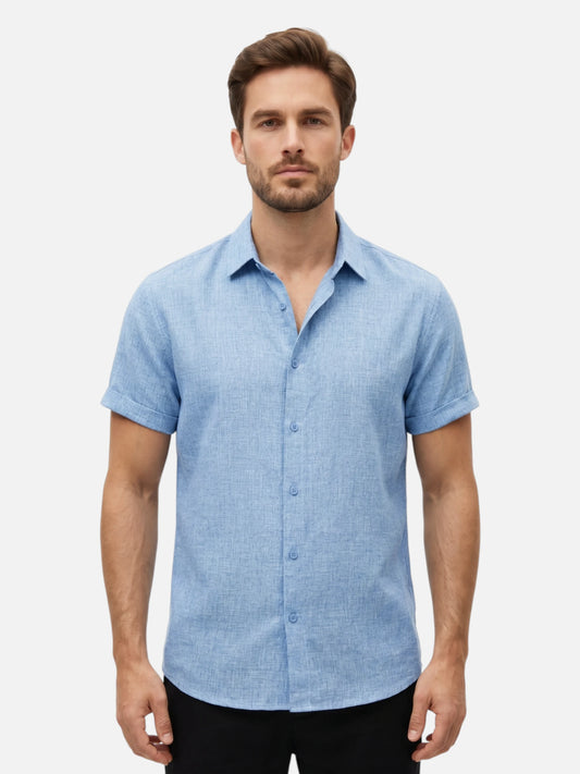 Montviro | Men’s Short Sleeve Shirt – Breathable Linen Style