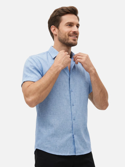 Montviro | Men’s Short Sleeve Shirt – Breathable Linen Style
