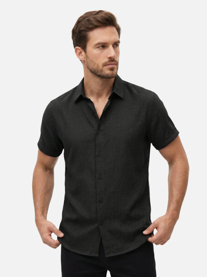 Montviro | Men’s Short Sleeve Shirt – Breathable Linen Style