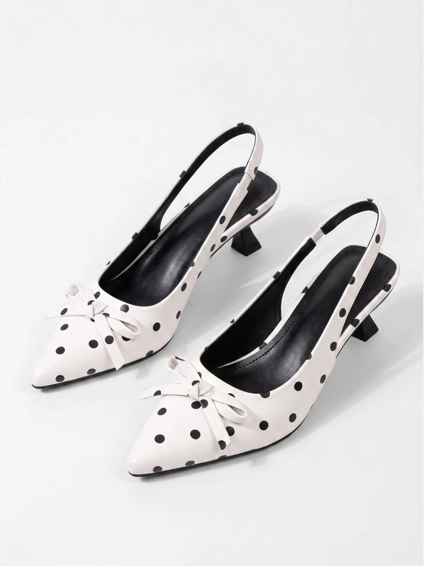 Montviro | Women’s Polka Dot Butterfly Bow Heels – Summer Elegance