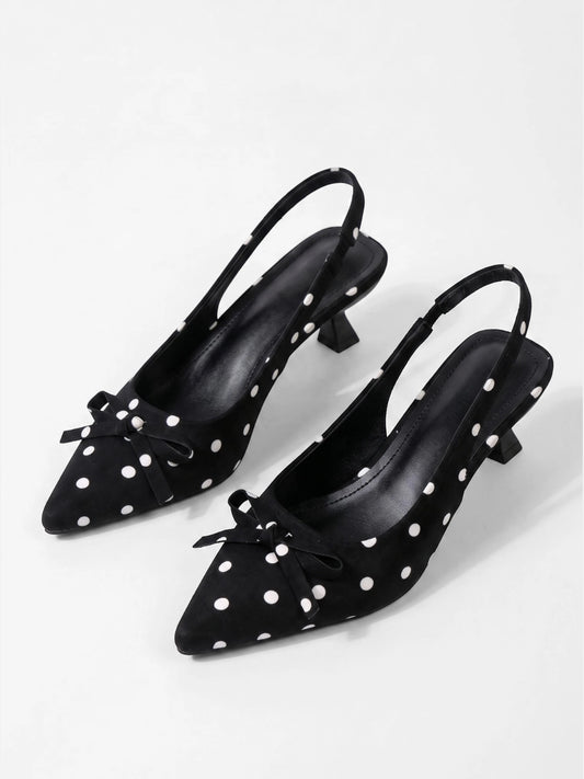Montviro | Women’s Polka Dot Butterfly Bow Heels – Summer Elegance