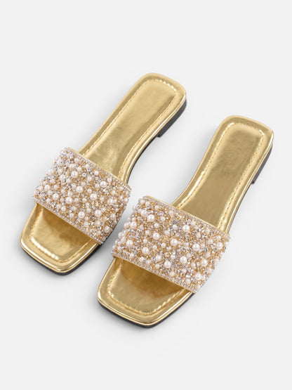 Montviro | Women’s Crystal Flat Sandals – Comfortable Beach Style