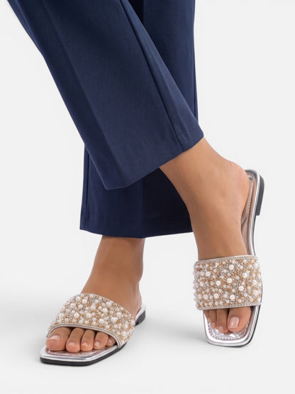 Montviro | Women’s Crystal Flat Sandals – Comfortable Beach Style